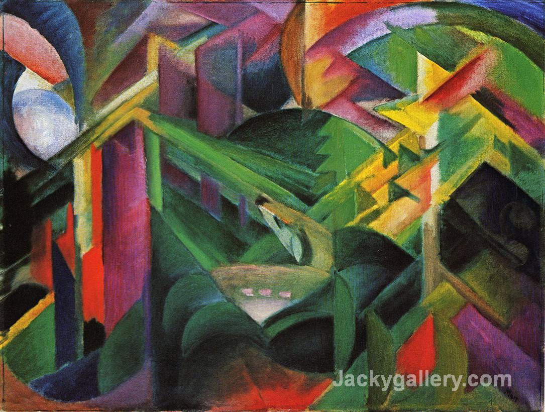Deer in a Monastery Garden by Franz Marc paintings reproduction